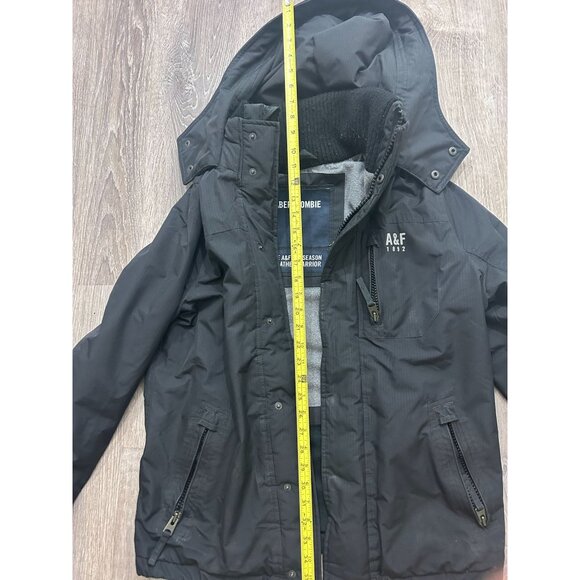 Abercrombie Fitch All Season Weather Warrior Hooded Parka Coat Women's M Black - Picture 8 of 10